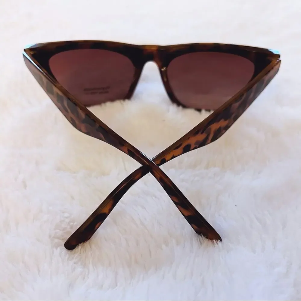 Lucy Tortoise Brown Sleek Square Frame Sunglasses